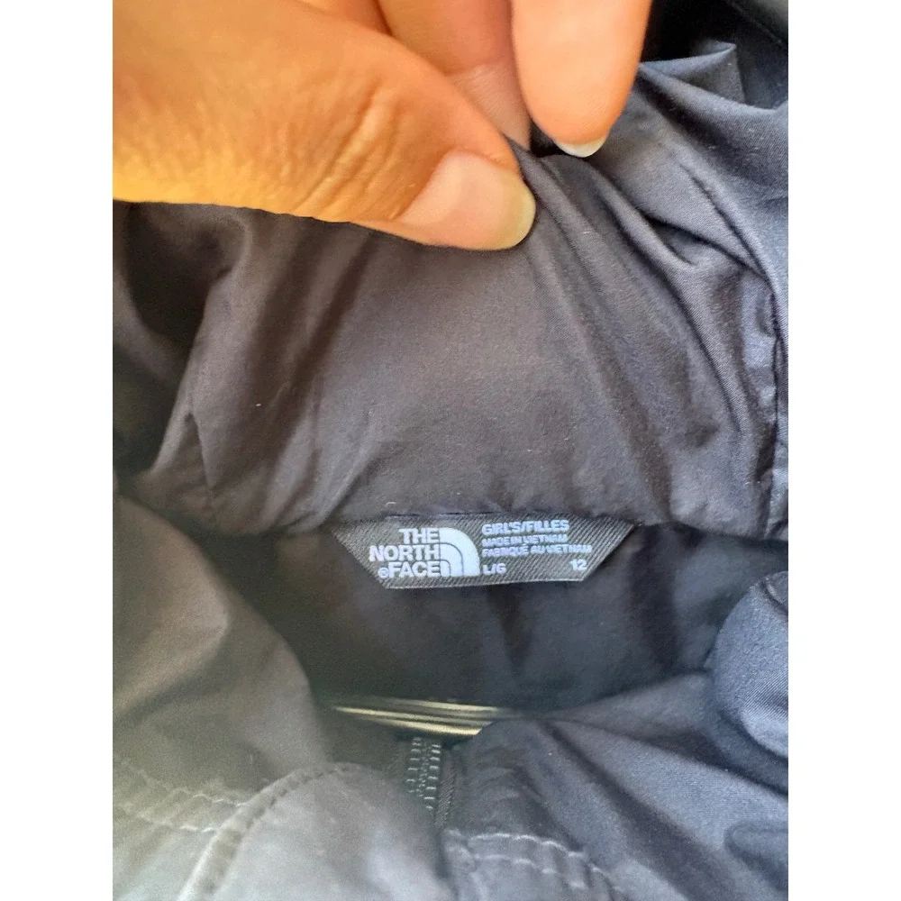 The North Face Puffer Jacket Synthetic Hooded Quilted Logo Winter School Girls L